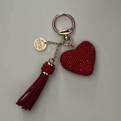Bijou de Sac CŒUR Strass & Pompon