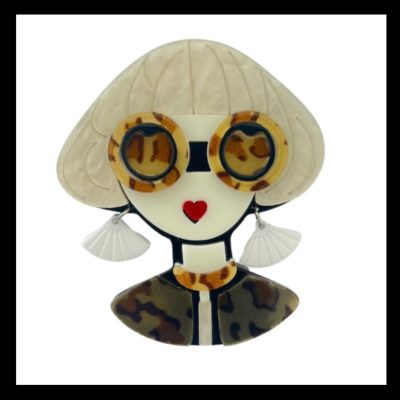 Broche FEMME Lunettes