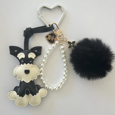 Bijou de Sac CHIEN Pompon & Perles
