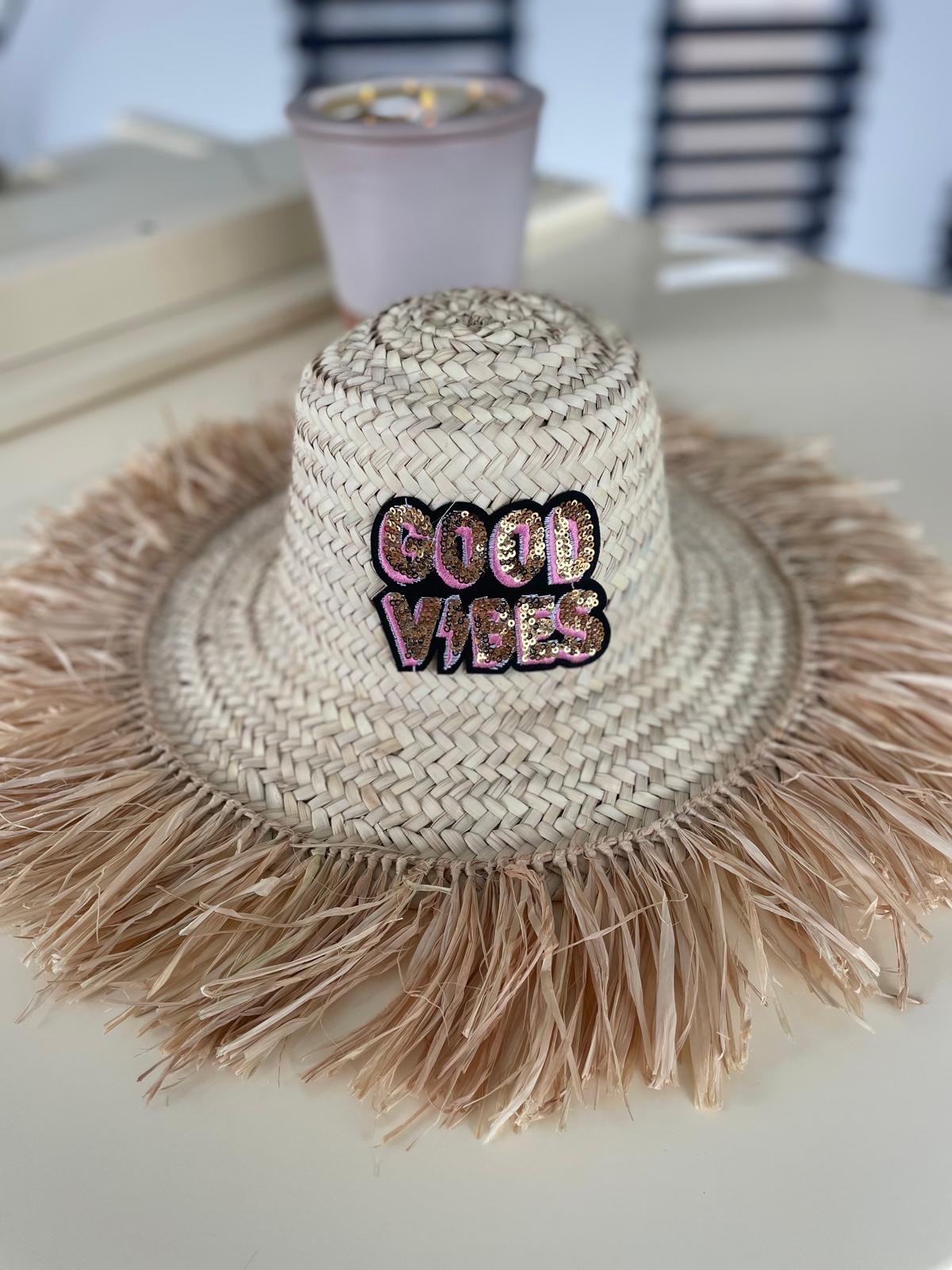 Chapeau à franges GOOD VIBES