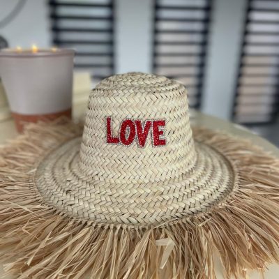 Chapeau à franges LOVE SEQUIN