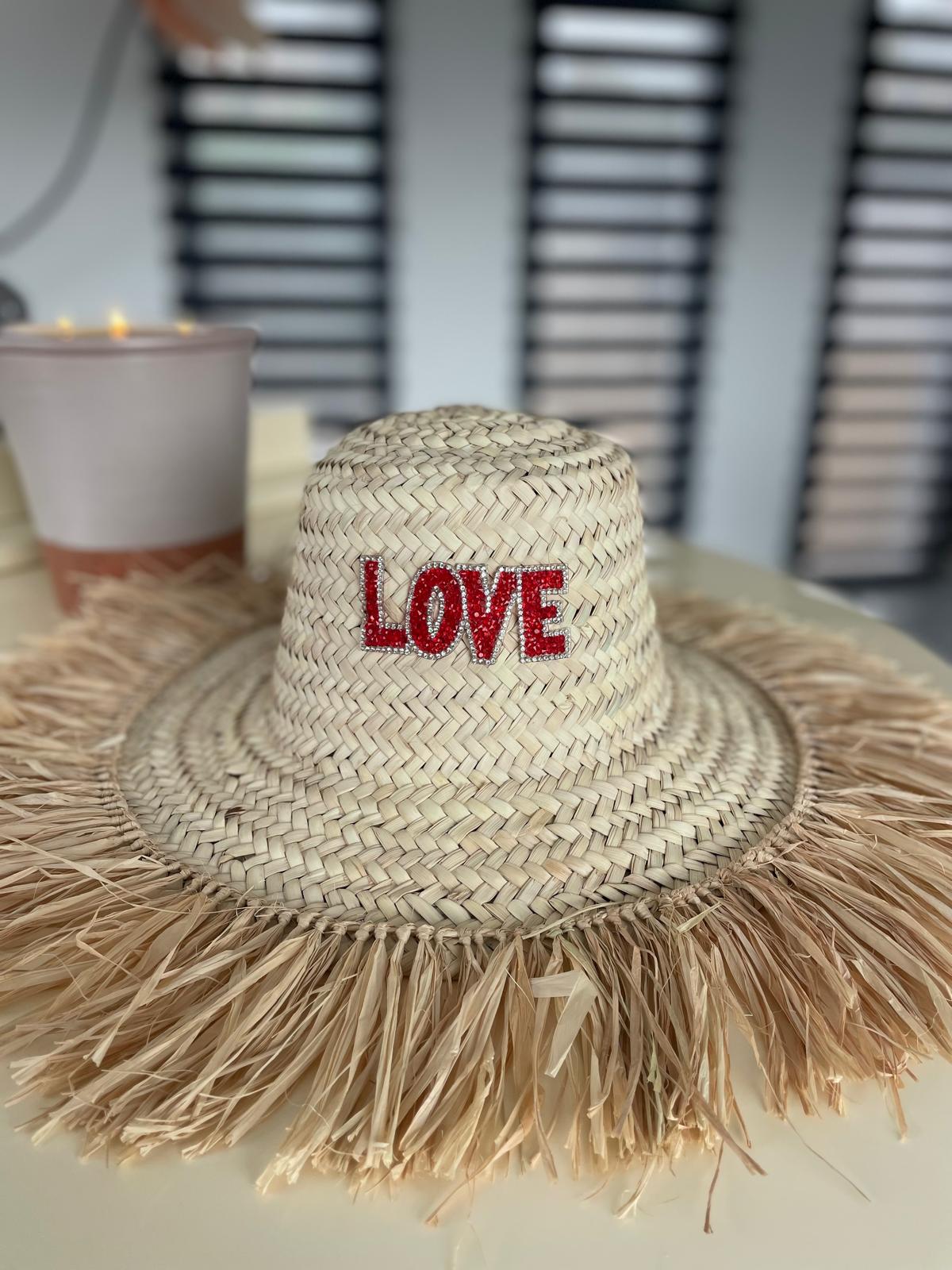 Chapeau à franges LOVE SEQUIN