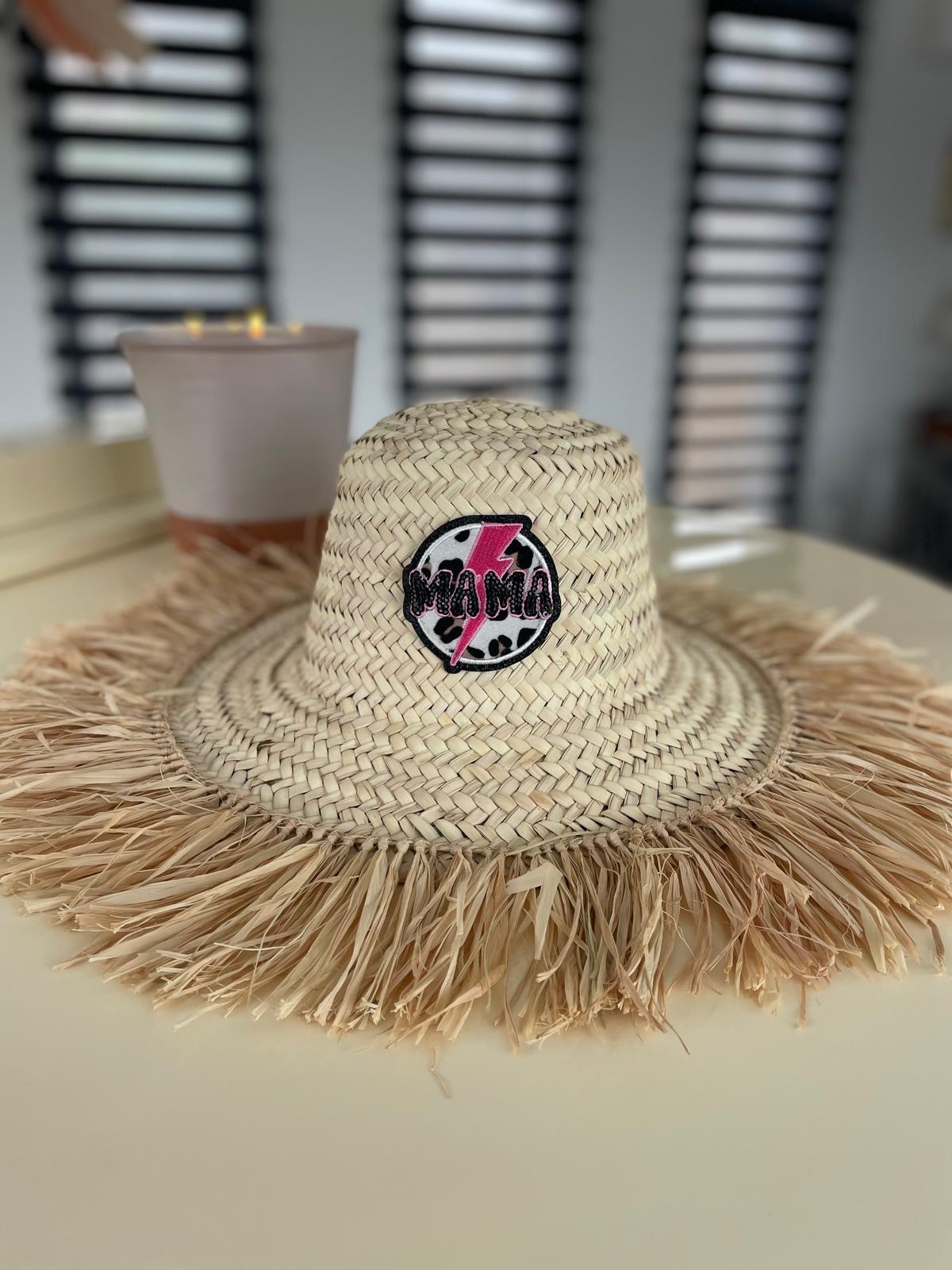 Chapeau à franges MAMA LEOPARD ECLAIR