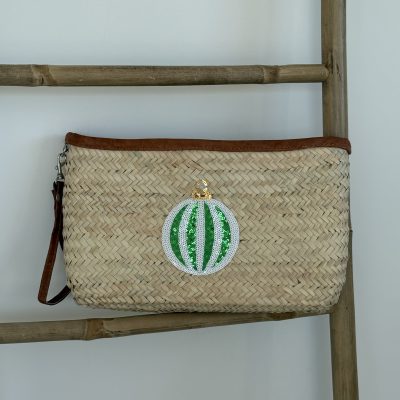 Pochette SANTA CHIC Verte & Blanche