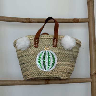 Petit cabas SANTA CHIC Vert & Blanc