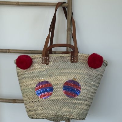 Cabas SANTA CHIC Bleu & Rouge