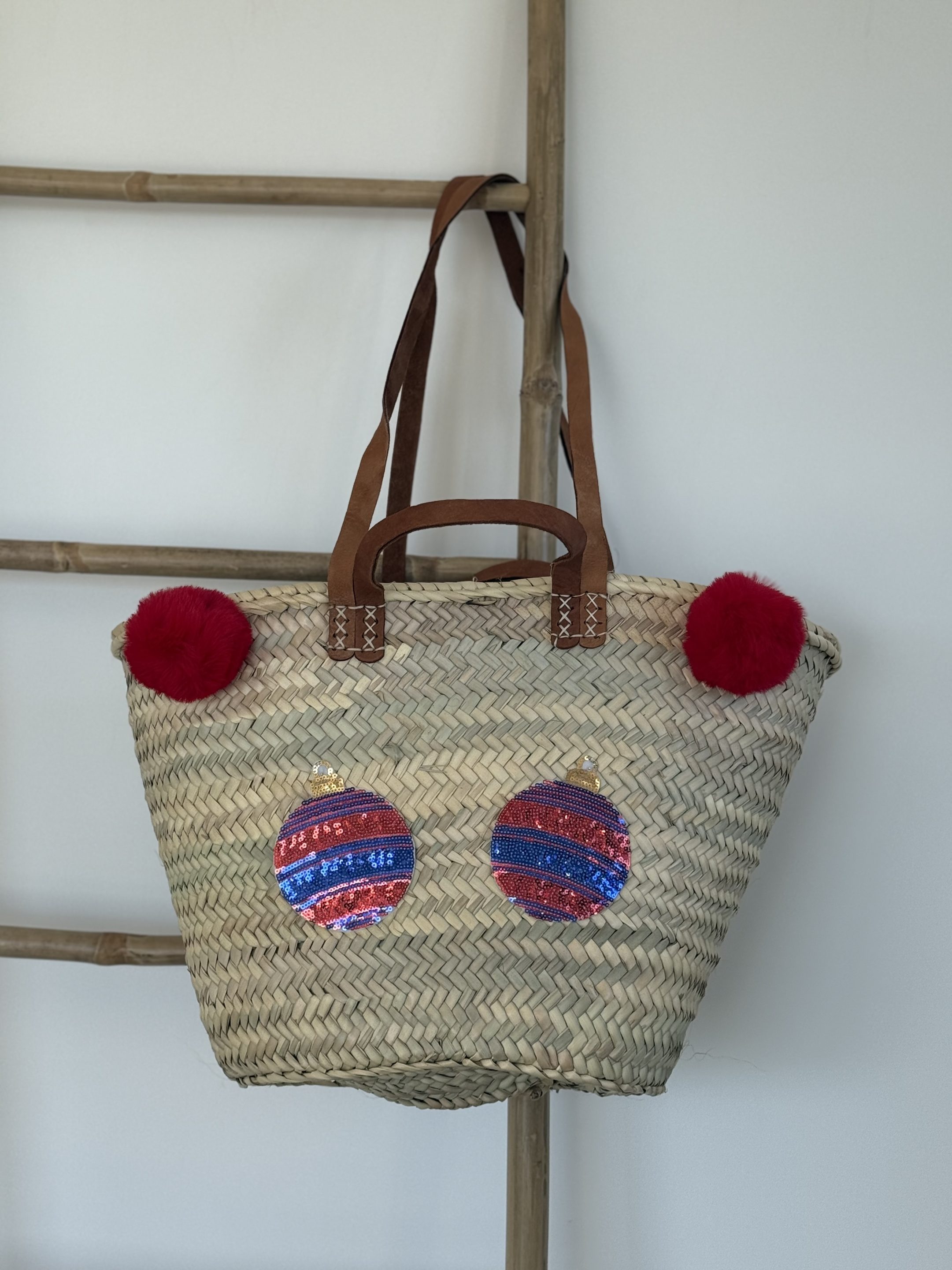 Cabas SANTA CHIC Bleu & Rouge