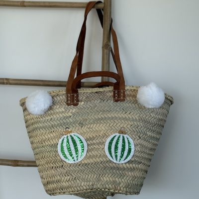 Cabas SANTA CHIC Vert & Blanc