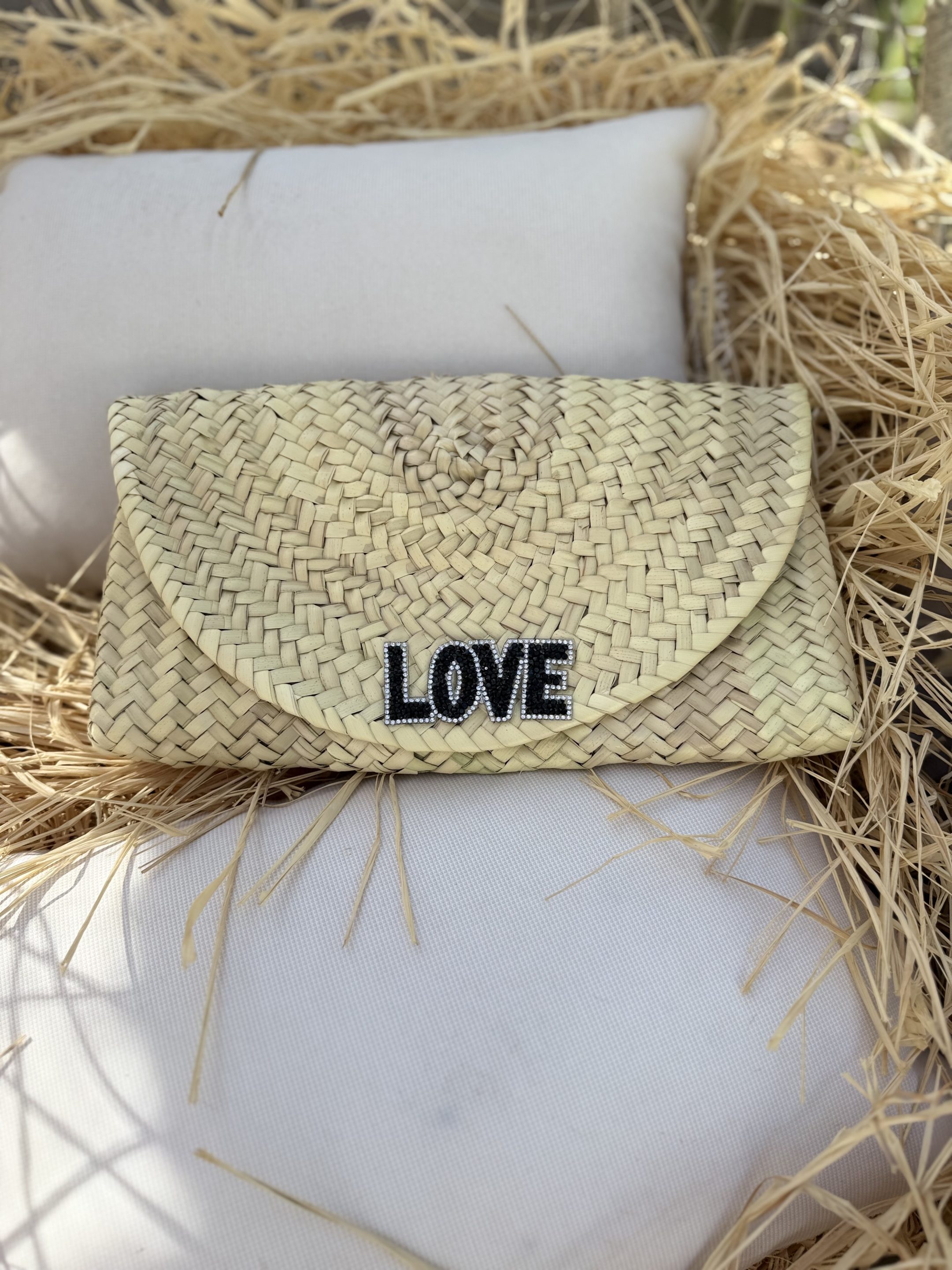Pochette Soirée LOVE STRASS