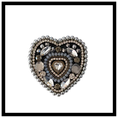 Broche COEUR Perles
