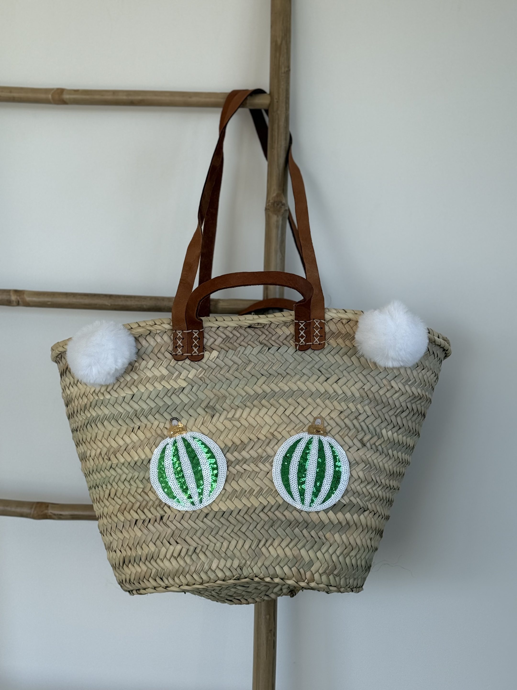 Cabas SANTA CHIC Vert & Blanc
